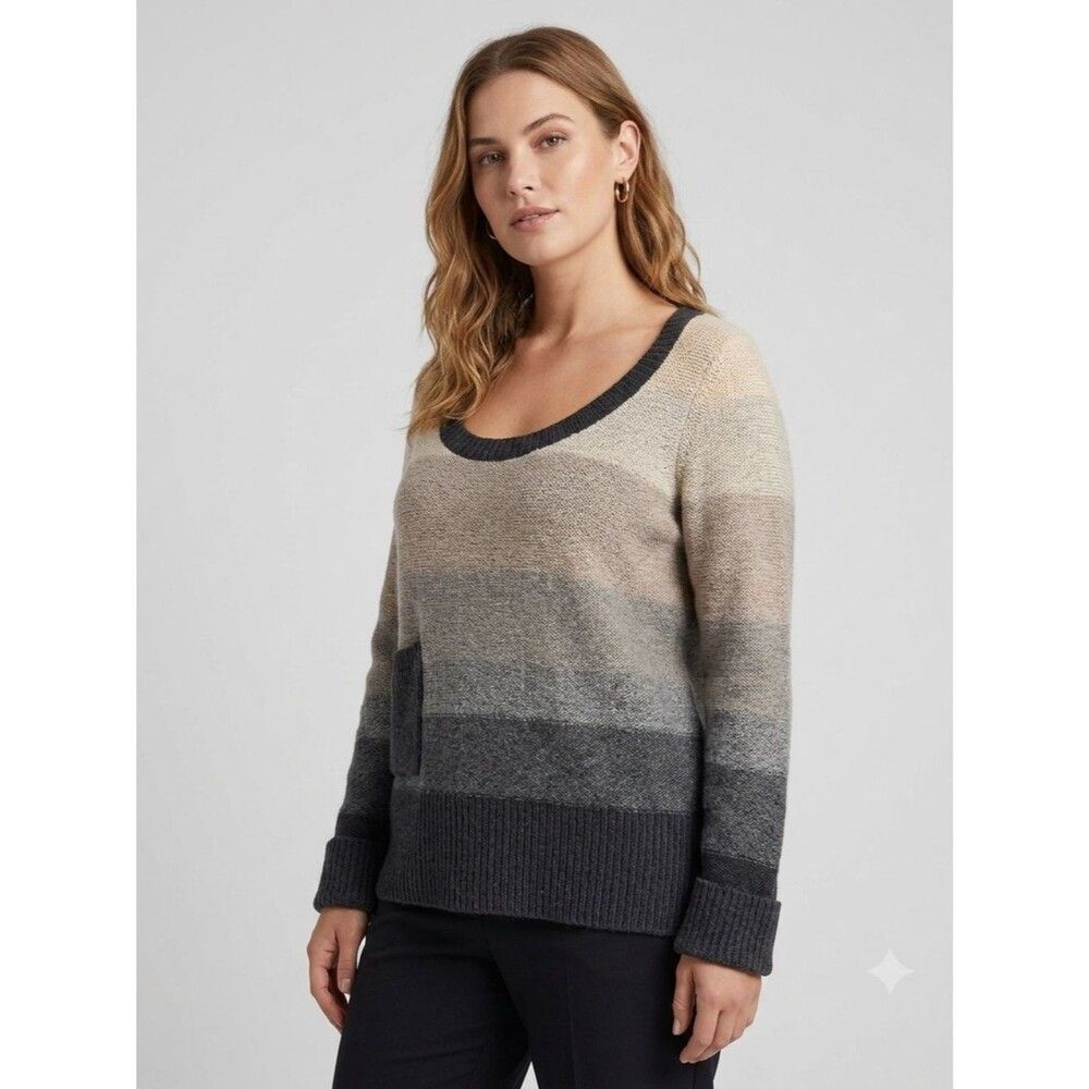 Free People Women’s Wool Gradient Sweater Scoop Neck Size Medium